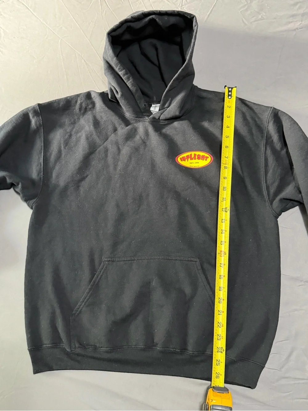 Inflight Classic Oval Hoodie No Drawstring- Black